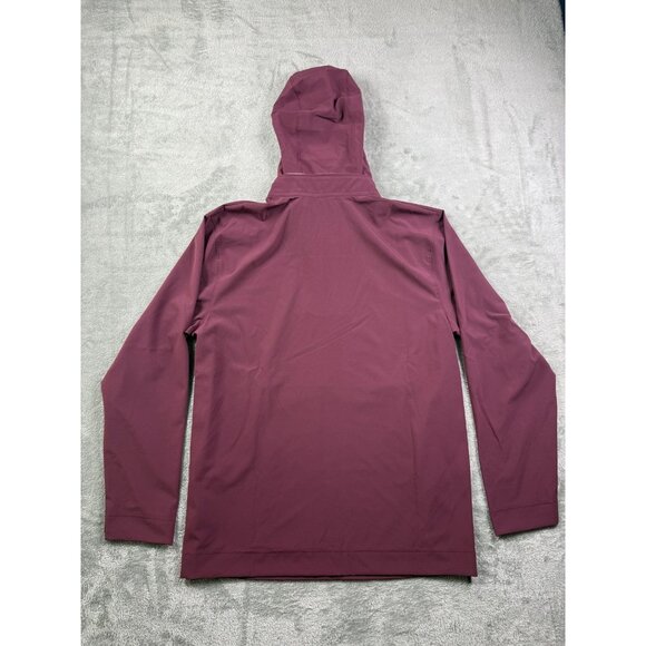 Nike Hooded Pullover Jacket Mens Medium Burgundy 1/4 Zip Swoosh Woven FJ9545-669 - Picture 8 of 12